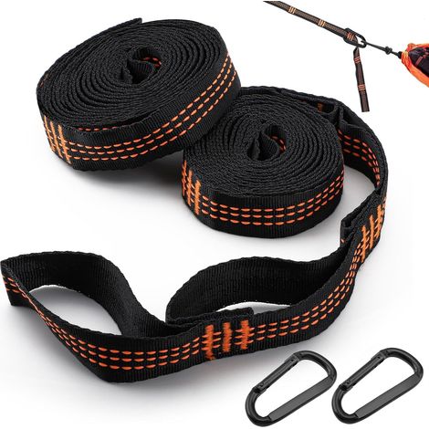 APEX 2 Pièces Sangles pour Hamac, 2m2,5cm Fixation Hamac avec 2 Mousquetons,pour BalançOire Camping Charge Maximale : 200 Kg (1/5)