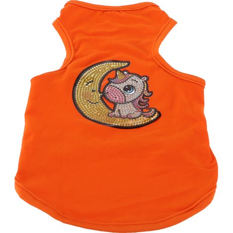 T-shirt gilet pour animaux de compagnie peint en diamant, orange S (1/5)