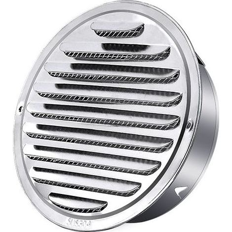 Grille d'extraction ronde en acier inoxydable (120 mm), hotte aspirante, grille de ventilation ronde, hotte extractrice de fumée avec moustiquaire (1/4)