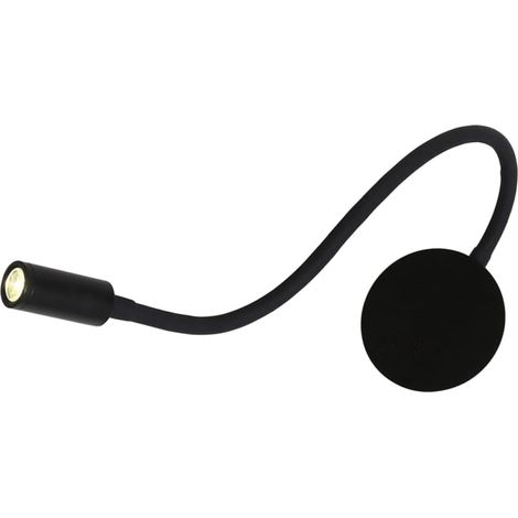 Lampe de Lecture Murale Flexible Noire à Col Cygne 360° (1/5)