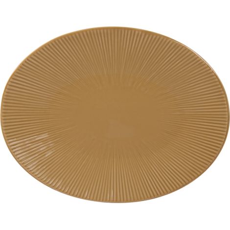 Table Passion - Plat ovale Bohémia 41,5 cm moutarde (1/2)