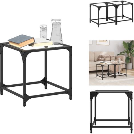 Couchtische mit Glasplatte 2 Stk. Transparent 40x40x40 cm Stahl - Couchtisch - Wohnzimmertisch - Glastisch - Esszimmertisch - Sidetable (1/5)