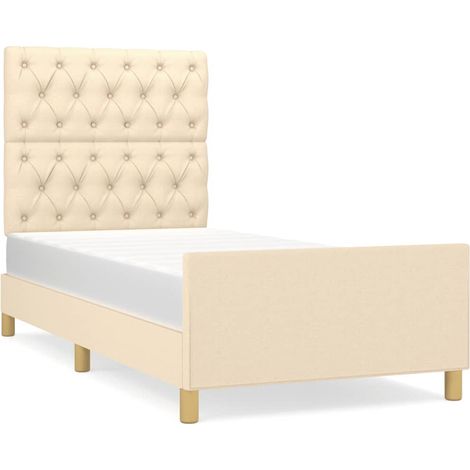 Maison Exclusive - Bettgestell ohne Matratze Creme 80x200 cm Stof (1/5)