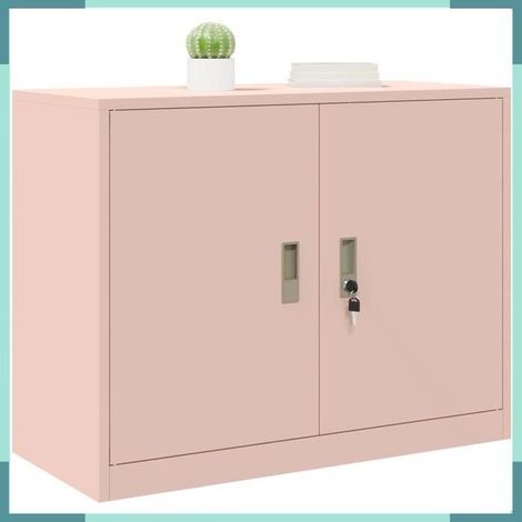 891635 Armoire de rangement Rose 90 x 40 x 70 cm Acier (1/5)