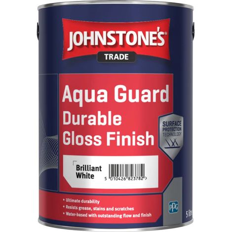 Johnstones Trade Aqua Guard Durable Water Based Gloss - Brilliant White 1 Litre