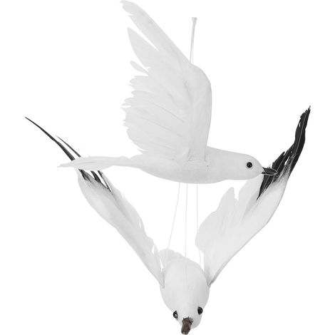 Décoration Suspendue Installation Facile Mouette Artificielle Réaliste en Plume et 2pcs Support pour Bureau et Décoration Élégante (1/5)