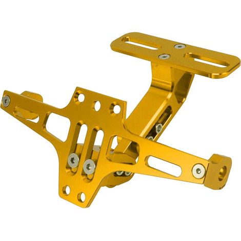 Motorrad Kennzeichenhalter Universal Aluminium Verstellbar Gold (1/5)