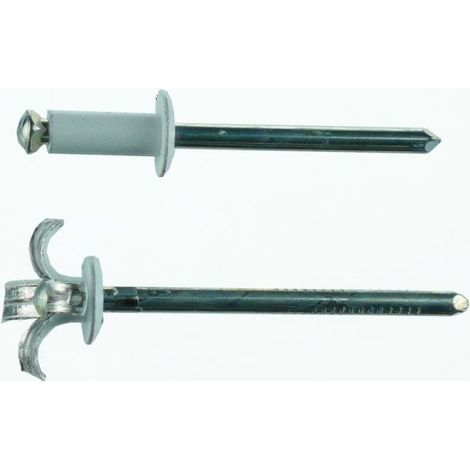 SACTO 500 RIVETTI GRAF ALLUMINIO CHIODO ACCIAIO ZINCATO BIANCO RAL 9010 4.8x12mm