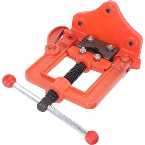 Heavy-Duty Benchtop Pipe Vise, Hinge Clamp for Threading (1/5)