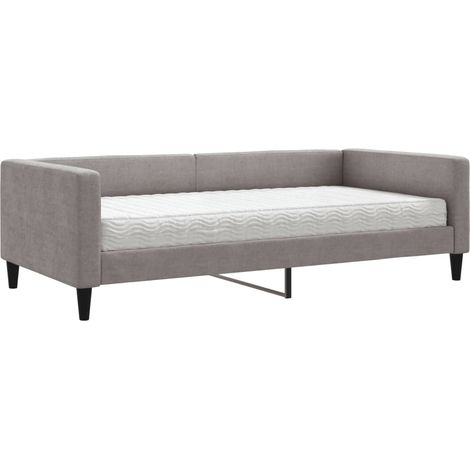 Maison Exclusive - Tagesbett mit Matratze Taupe 100x200 cm Stoff