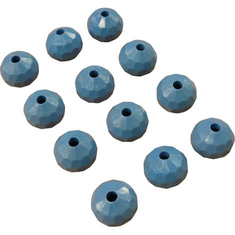 x12 Blue Plastic Round Ball End Stoppers for Shock Cord Rope - Fastener Holder Loop (1/5)
