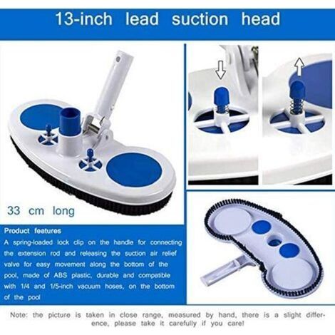 Tête de Balai aspirateur Piscine,Brosse de Sol Poils nettoyant Piscine Aspiration Piscine tête daspiration Piscine Outil de Nettoyage Balai Bain à remous (1/3)
