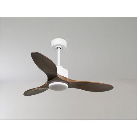 Modulo Slim de Klassfan - Ventilateur de plafond et destratificateur moteur DC blanc et bois sombre 10 à 20 m² (1/5)