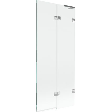 Mexen Lunar L paravento per vasca da bagno a 2 ante destro 80 x 150 cm, trasparente, cromo - 897L-080-100-01-00-P (1/5)
