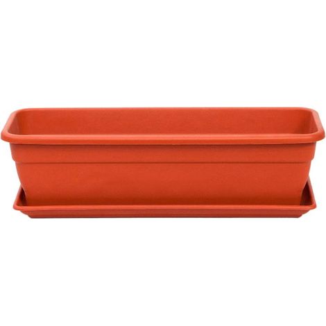 PAMEX Macetero Rectangular de Plástico Color Terracota EVA 60cm