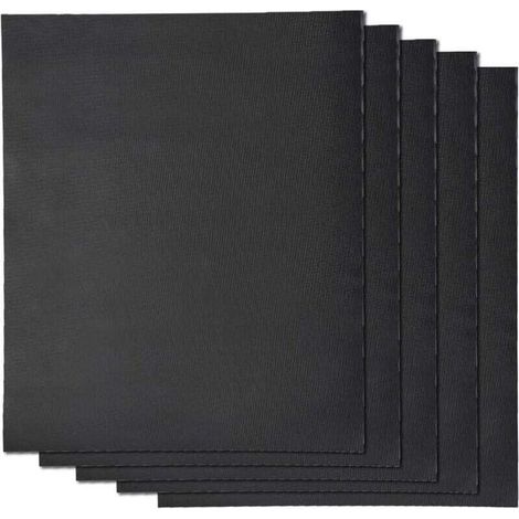 Tapis de cuisson barbecue x5  Set de 5 Tapis de grillade XL 50x40 cm anti-adhérent réutilisable  Feuilles pour Four gaz électrique bbq charbon bois micro-ondes en silicone (1/5)