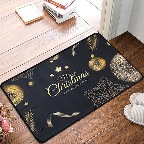 Tappetino da bagno antiscivolo, 40 x 60 cm, zerbino natalizio, decorazione natalizia per il bagno, tappetino decorativo natalizio, tappetino da bagno, tappetino antiscivolo stampato natalizio (pallina (1/5)