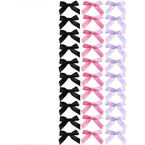 Lot de 30 petites pinces à cheveux en tissu avec nœuds pour femmes, enfants et filles, pour une coiffure quotidienne. Rose, noir et blanc. (1/5)