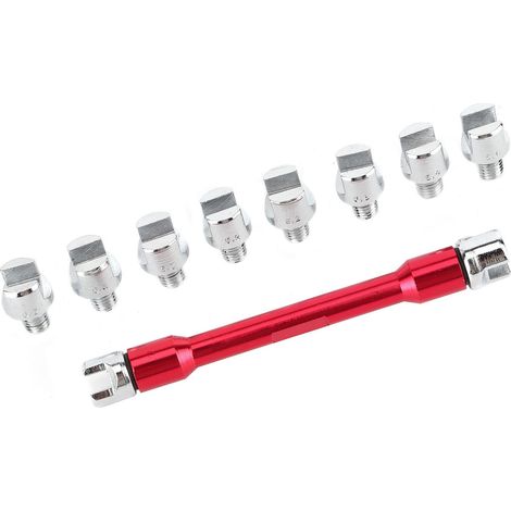 Clé à rayons moto CNC lot 5.0-6.8mm longueur 93mm/3.7in pour la plupart des motos rouge (1/5)
