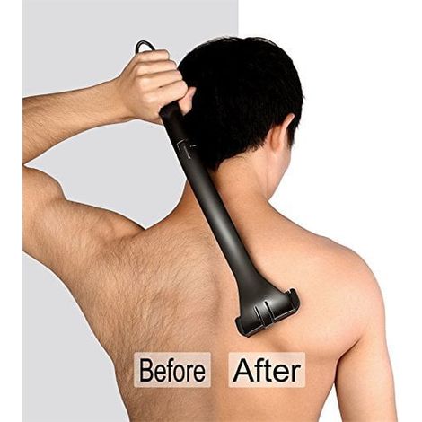 Rasoir de dos pour homme - Manche télescopique ergonomique. Épilation du dos et des jambes, outil de toilettage corporel DIY. Bâton de rasage masculin, accessoire de soin à extension, pour homme et fe (1/5)