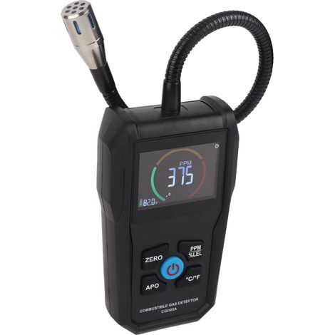 Tragbarer Gasleckdetektor mit LCD-Anzeige für Rohrleitungen, Messbereich 50–50.000 ppm. (1/5)
