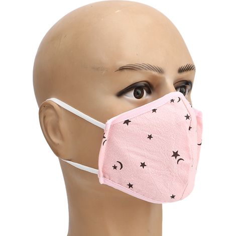 Masque de protection respiratoire anti-pollution, lavable et respirant pour enfants, rose (1/4)