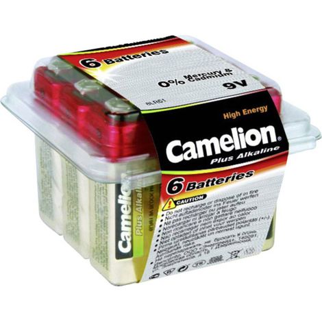Bloc-pile 9V CAMELION, Plus Alkaline, 6 pièces (1/3)