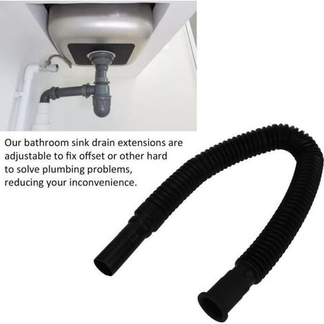 Tuyau De Vidange - Pvc Flexible - Réglable En Longueur - Pour Lavabo Et Évier - 2 Pièces (1/4)