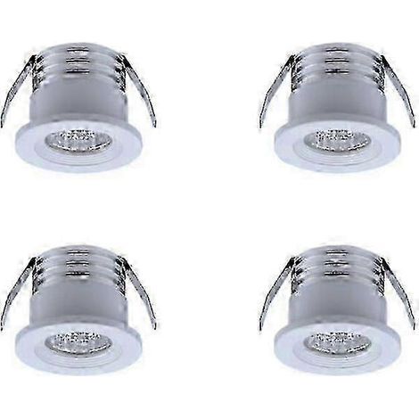 Lot de 4 mini spots encastrés LED 3W lumière blanche froide. éclairage basse consommation (1/3)