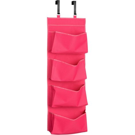 Vierteiliges Hängeregal für die Tür aus Polyester (rosa)