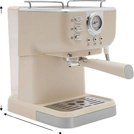 Machine à café semi-automatique, pression de 20 bars, réservoir d'eau de 1,5 L, fonction de mousse de lait (1/2)