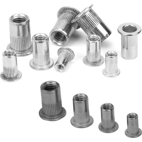 Kit de 200 écrous à sertir en acier inoxydable de tailles M3, M4, M5 et M6 (accessoires de quincaillerie). (1/5)