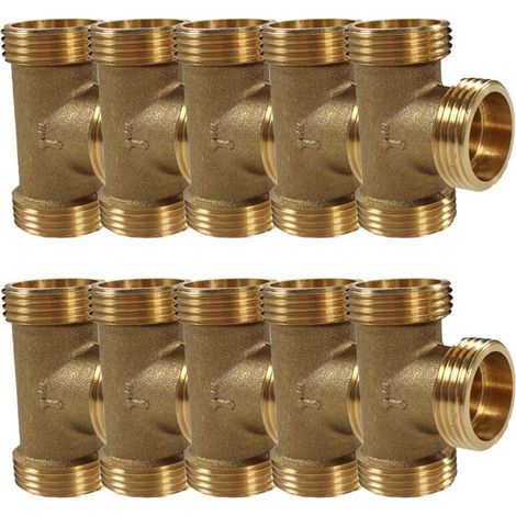 Lot de 10 Tés Laiton Mâle 1" (26/34) - Arcanaute