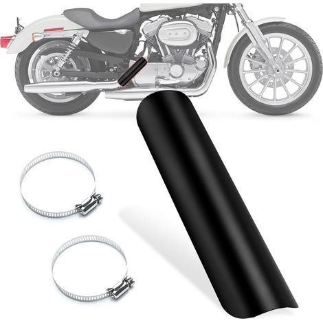 Bouclier Thermique de Moto, Universel Moto Chaleur Bouclier Métal Protection Echappement Moto avec Acier Inoxydable Attaches pour Majorité Motocross Bike, Noir, 1 Pièces (1/5)