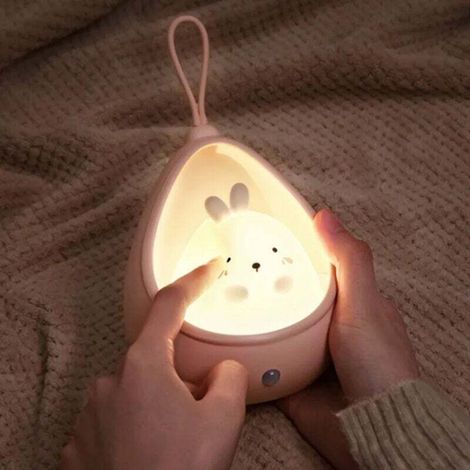 LED Night Light with Motion Sensor, USB Rechargeable Night Light for Kids with 3 Modes (Auto/ON/OFF), Warm Night Lamp, Gift for Children (Pink Rabbit) MUMU (1/4)