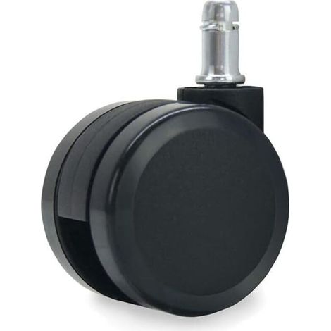 4 roulettes pour fauteuil de bureau, diamètre 60 mm, tige 11 mm, noir, sol souple/moquette (1/3)