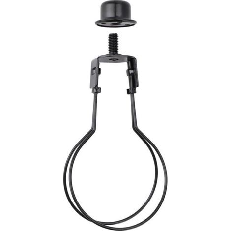 Adaptateur Clip Ampoule - Métal Noir Antirouille - Pour Abat-jour Lampe Table Lampadaire Lustre - 2 Pièces (1/5)