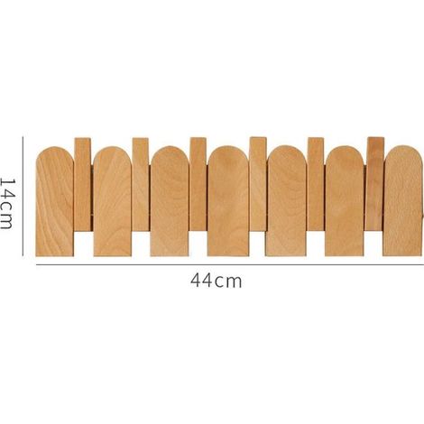Wandgarderobe aus natürlichem Walnussholz mit 6 Haken für Mäntel, Schlüssel, Hüte, Handtücher und Taschen (1/5)