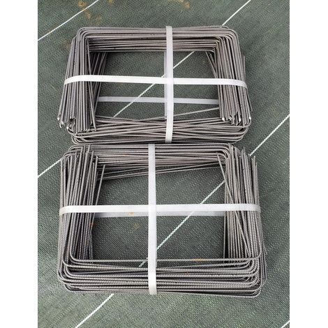 Lot de 200 Large XL Agrafes 30cm par 20cm Fixation Métal pour Toile de paillage ou geotextile avec Pointes biseautées ZENLYS (1/5)