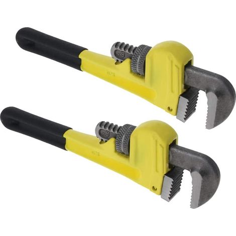 Clé à tuyau droite à poignée en aluminium de 8 po à usage intensif - 2 pièces (1/5)