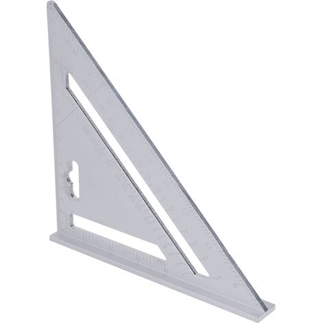 Règle triangulaire 18 cm aluminium finition noire mate multi-usage équerre à bois pour menuiserie (1/5)