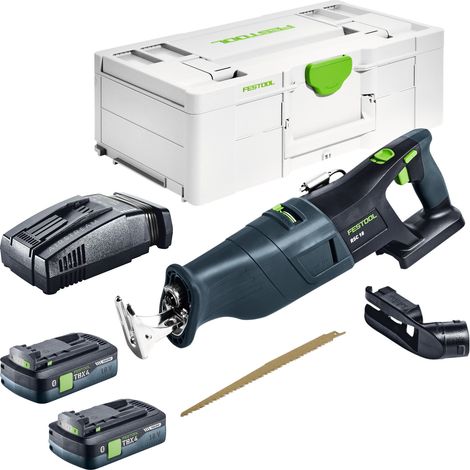 Festool RSC 18 EB-Basic Akku Säbelsäge 18 V Brushless + 2x Akku 4,0 Ah + Schnellladegerät + Systainer