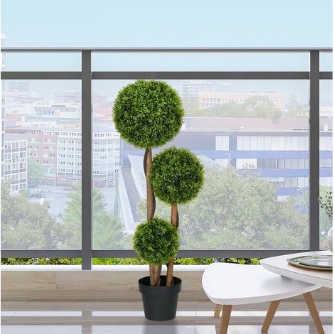 Boj artificial grande 110 cm, UV, con 3 bolas, verde HAVRYA (1/5)