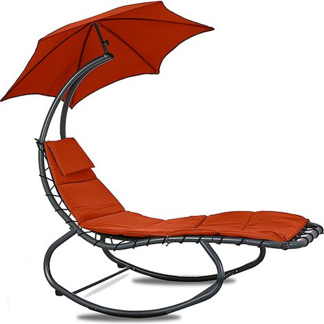 Linder Exclusiv Tumbona de jardín con sombrilla Roja (1/5)