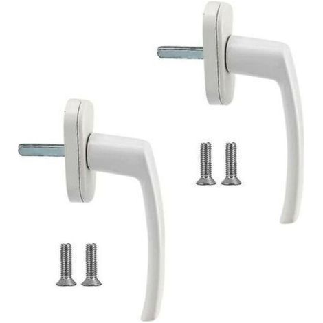 CREA Window Handles 2 Piece Aluminum Alloy Window Handle Solid Aluminum Handle White Aluminum Door Handle Fits Common Windows And Balcony Doors(bejoey) Poignée de fenêtre-Chrom (1/5)