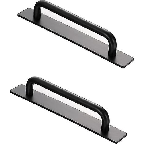 poignées autocollantes pour portes et fenêtres, poignées de porte à pression, poignées en aluminium autocollantes, poignées de meubles (noires) (1/5)