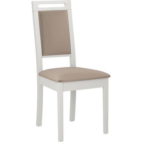 Silla Victorville 337, Blanco, 96x47x53cm, Tapiz, De madera, Madera, Muebles ya montados (1/4)