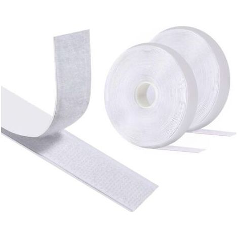 Scratch Autocollant Double Face 5 M X 20 MM, Hook Loop Rubans Ruban AdhéSif Puissant à Crochets Et Boucles pour La Couture (Blanc) (1/4)