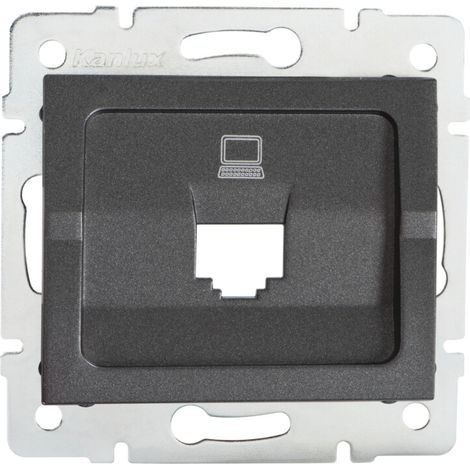 Adaptateur RJ45 pour prise ordinateur, graphite, Kanlux 25929 (1/2)