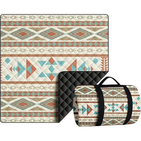 Couverture Pique-Nique Pliable 200 x 200 cm Imperméable Lavable Tapis Camping Extérieur pour Femmes Hommes Familles Festival Parc Plage Concert Plein Air Randonnée Jardin (1/5)
